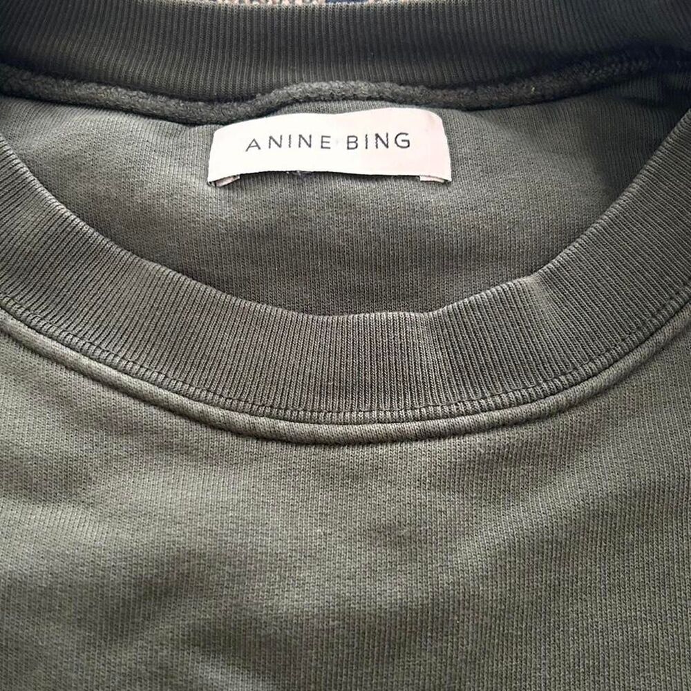ANINE BING forest green White Tiger Graphic Pullover S | Organic Cotton Street L - Picture 3 of 8